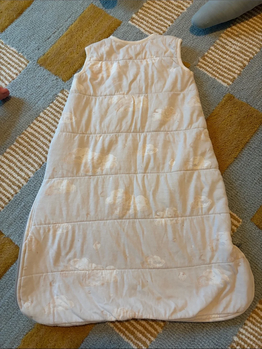 Light Gray Quilted Burts Bees Sleep Sack with Side Zipper